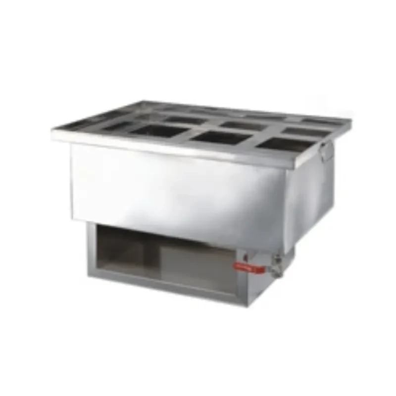 Heavy-duty square 6-compartment braised food bucket