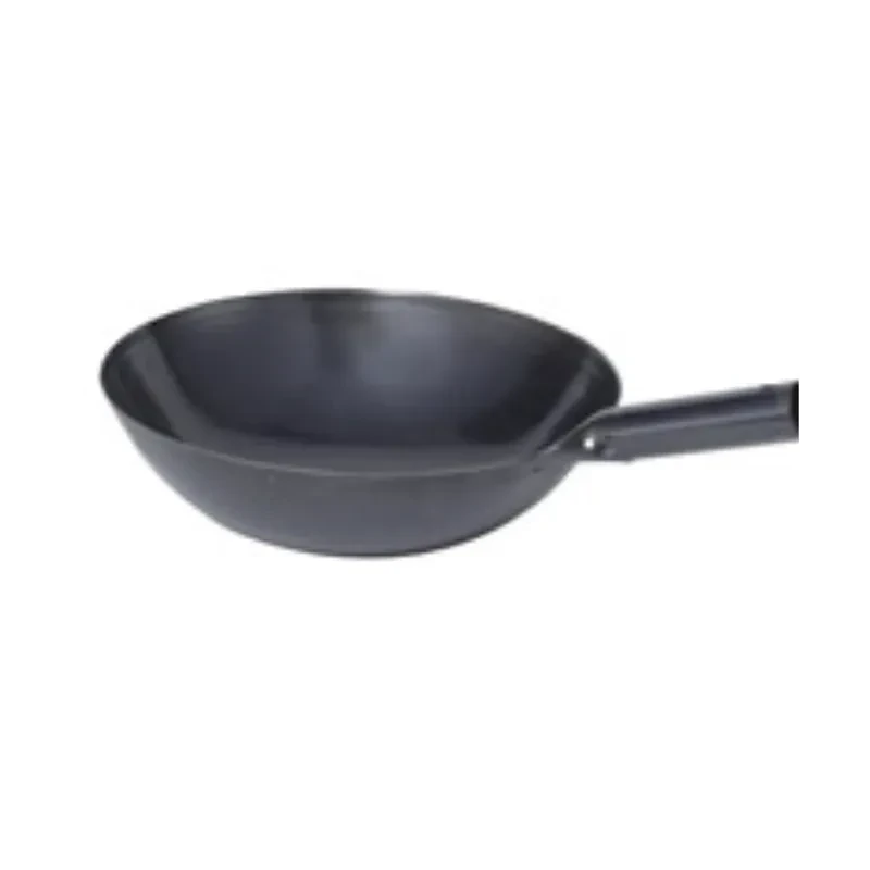 Iron wok with iron handle